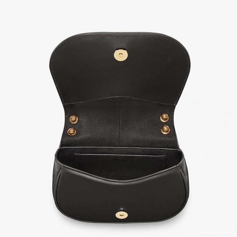 Cheap HOT Leather Fendi Mini In C'mon Bag Black Calf 0824